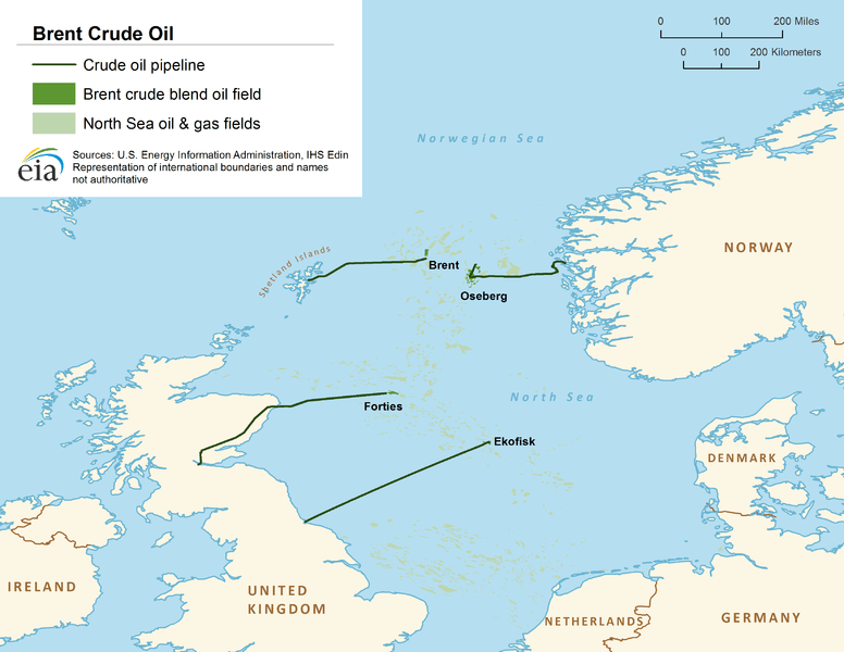 BRENT Crude oil map